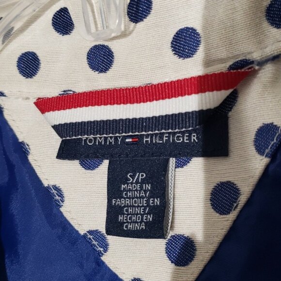 Classic style Tommy Hilfiger retro inspired polka dot trench coat size small - Picture 2 of 12